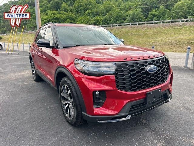 2025 Ford Explorer ST-Line 4WD in Red — front three-quarter view