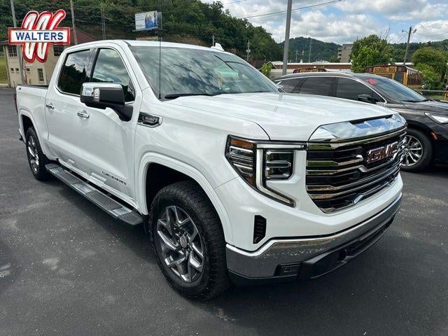 2026 GMC Sierra 1500 SLT in Summit White — front three-quarter view