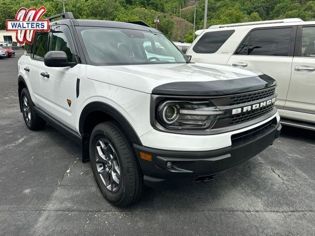 2023 Ford Bronco Sport Badlands 4x4 in White — front three-quarter view