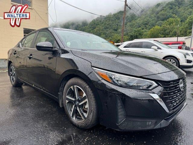 2024 Nissan Sentra SV CVT in Black — front three-quarter view