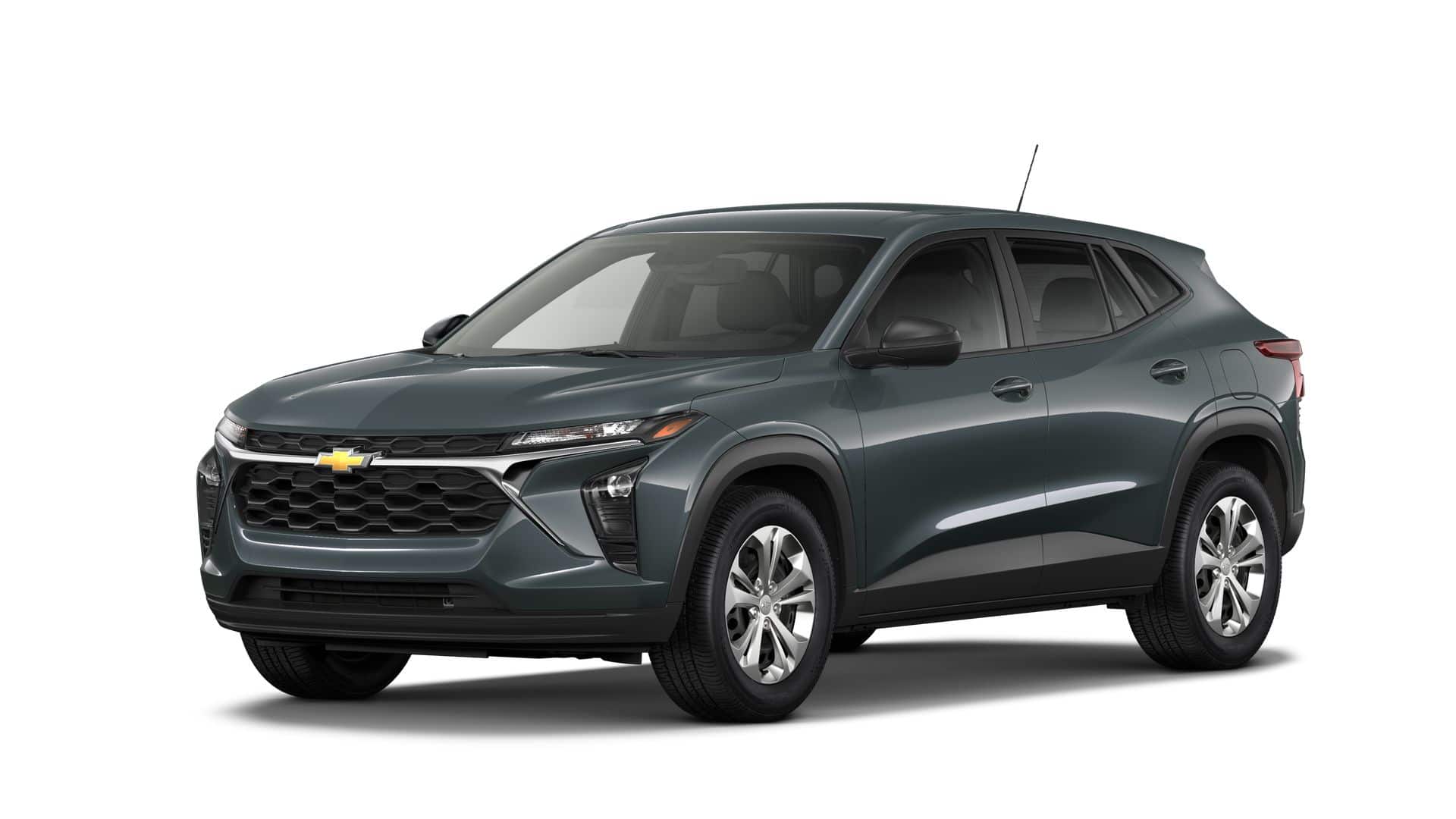 2026 Chevrolet Trax LS in Cypress Gray — front three-quarter view