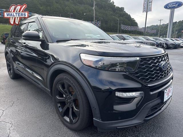 2020 Ford Explorer ST 4WD in Agate Black Metallic — front three-quarter view
