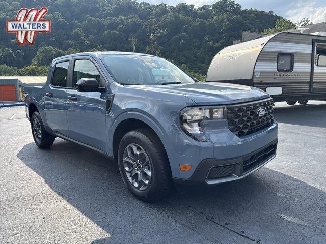 2026 Ford Maverick XLT AWD SuperCrew in Azure Gray Metallic Tri-Coat — front three-quarter view