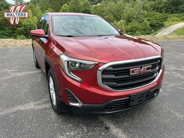 2019 GMC Terrain AWD SLE in Red Quartz Tintcoat — front three-quarter view
