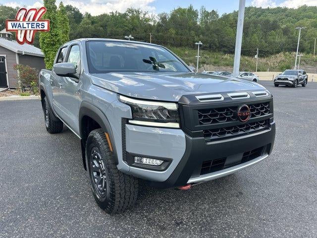 2026 Nissan Frontier Crew Cab 4x4 PRO-4X in Boulder Gray Pearl — front three-quarter view