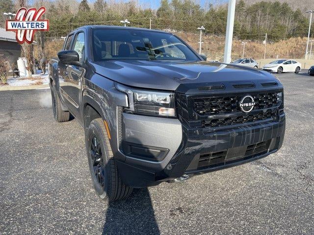 2026 Nissan Frontier Crew Cab 4x4 SV in Gun Metallic — front three-quarter view