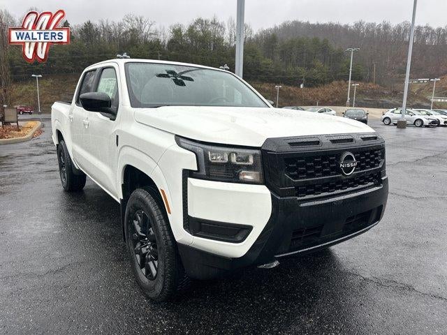 2026 Nissan Frontier Crew Cab 4x4 SV in Glacier White — front three-quarter view