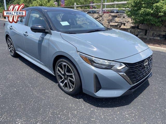 2025 Nissan Sentra SR CVT in Atlantic Gray Metallic/Super Black — front three-quarter view