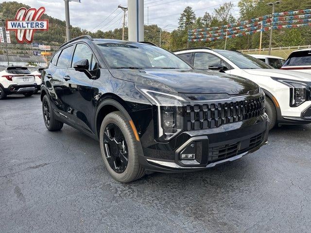 2026 Kia Sportage X-Line AWD in Ebony Black — front three-quarter view