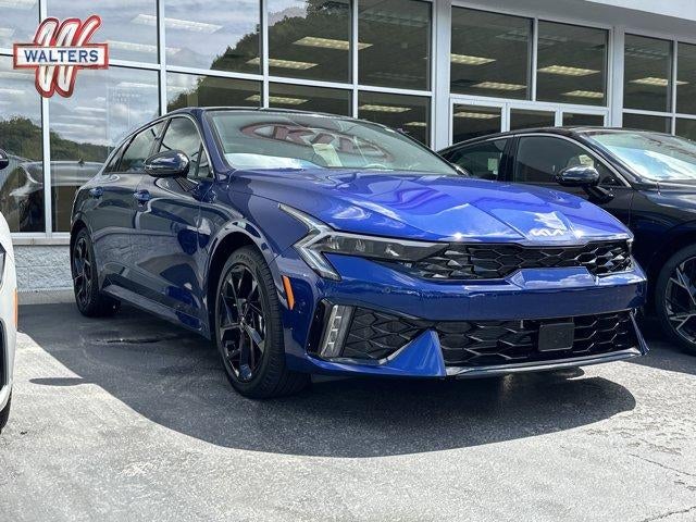 2026 Kia K5 GT-Line Auto AWD in Yacht Blue — front three-quarter view