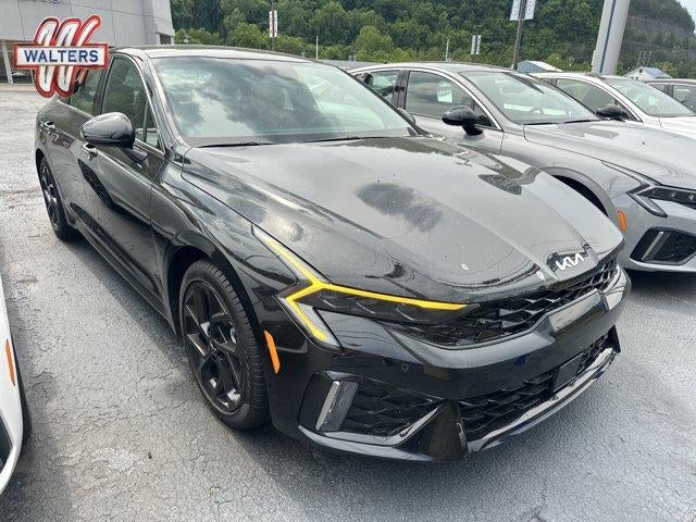 2026 Kia K5 GT-Line Auto AWD in Aurora Black Pearl — front three-quarter view