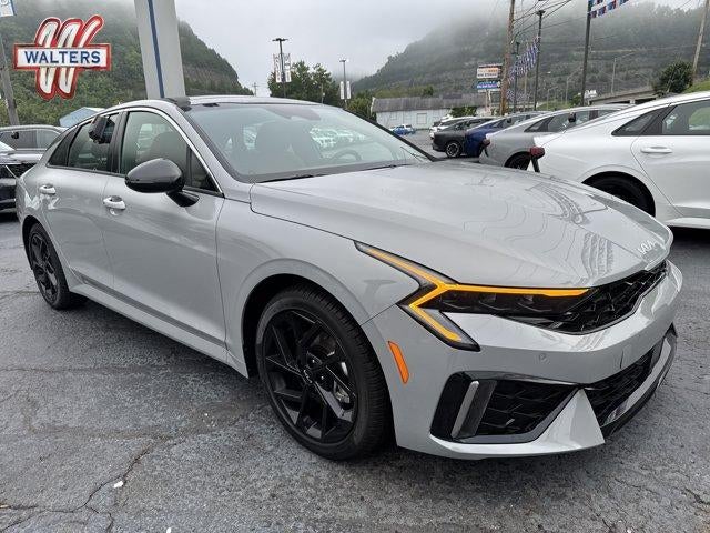 2026 Kia K5 GT-Line Auto AWD in Wolf Gray — front three-quarter view