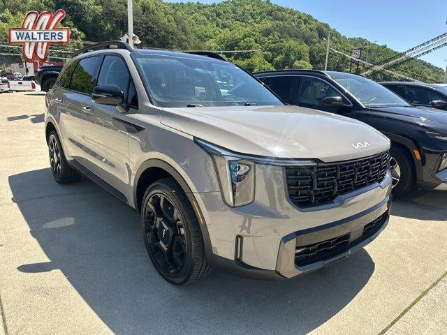 2024 Kia Sorento X-Line EX AWD in Road Rider Brown — front three-quarter view