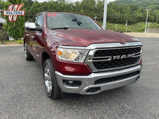 2023 RAM 1500 Big Horn 4x4 Crew Cab 5'7" Box in Delmonico Red Pearlcoat — front three-quarter view